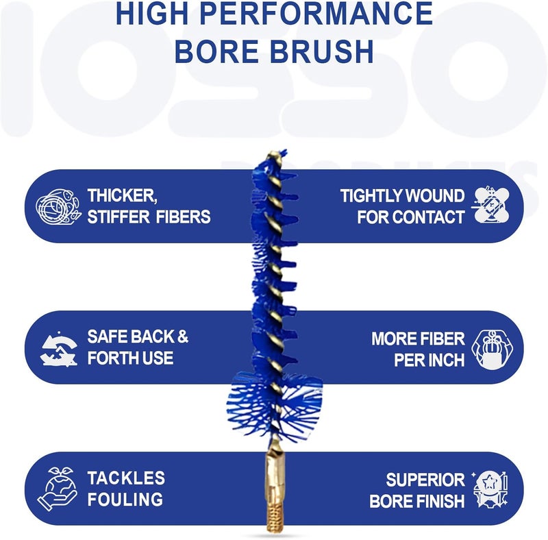 Iosso Premium Bore Brush – Blue Synthetic Fiber – Durable, Long-Lasting Tool for Gun Maintenance – Made in USA Bore Cleaning Brush (AR-15 Brush KIT-Pack of 4) - Image 3
